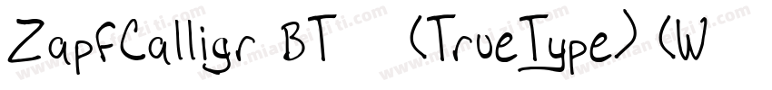 ZapfCalligr BT 常规(TrueType) (Wester字体转换